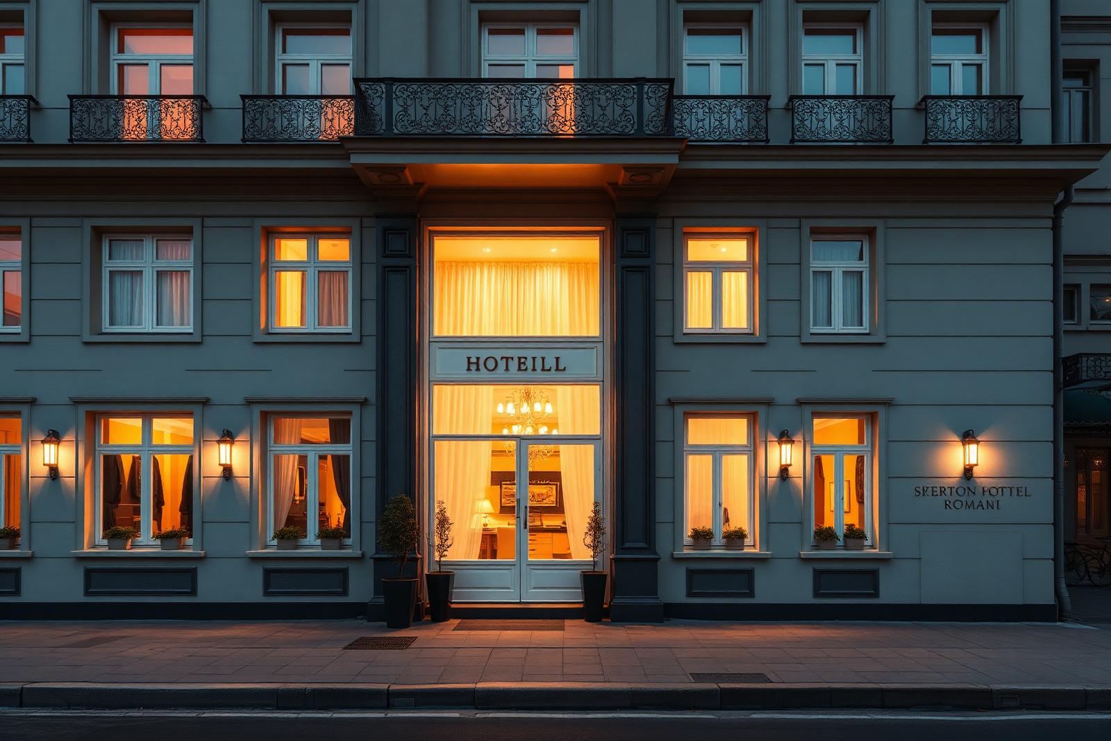 Hotel Dorobanți Iași exterior at dusk